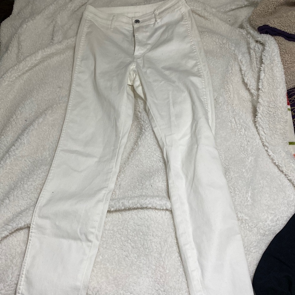 High waisted white skinny jeans